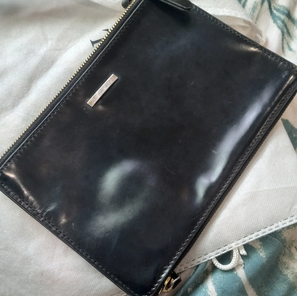 Zimmermann Black Patent Leather Zip Clutch Wristlet